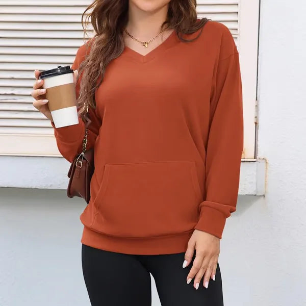 Women's Casual Pullover Jumper with Front Pocket