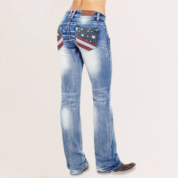 Women's High-Rise Bootcut Stretch Fit Jeans with Back Pockets