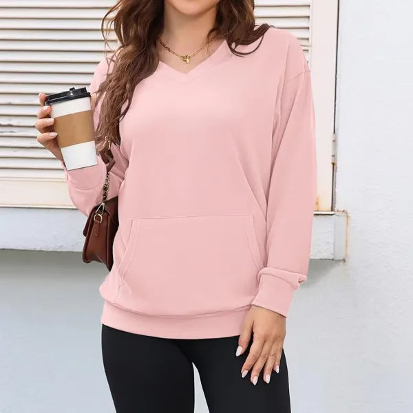 Women's Casual Pullover Jumper with Front Pocket