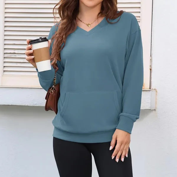 Women's Casual Pullover Jumper with Front Pocket