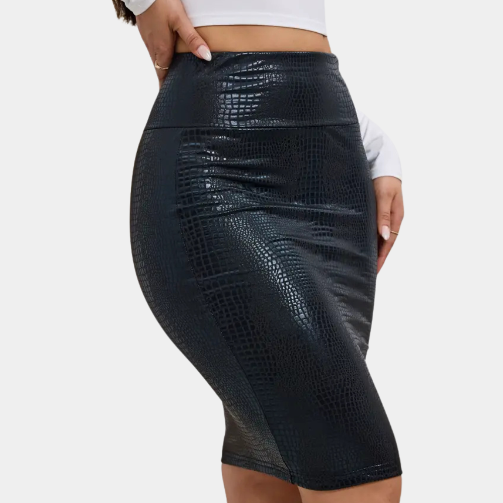 Classic Skirt with Crocodile Pattern – Odette