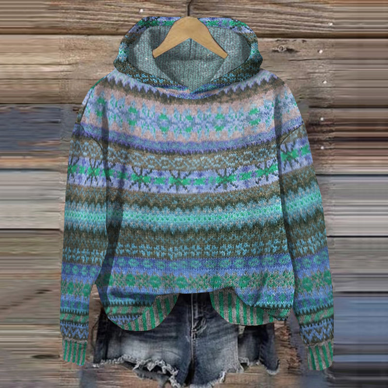 Warm Women's Hoodie with Pattern – Freya