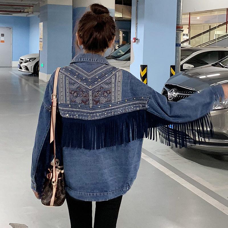 Boho Brooklynn Denim Jacket | A Unique Jacket with Floral Print and Fringes