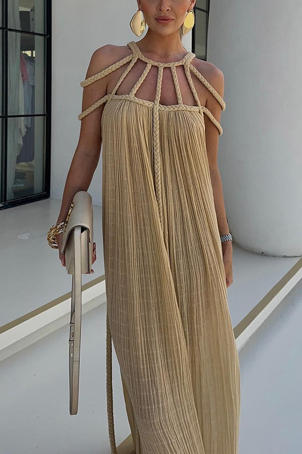 Women's Long Cotton Maxi Dress with Relaxed Flowing Fit