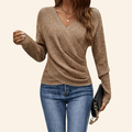 Women's V-Neck Wrap Top with Soft Draping