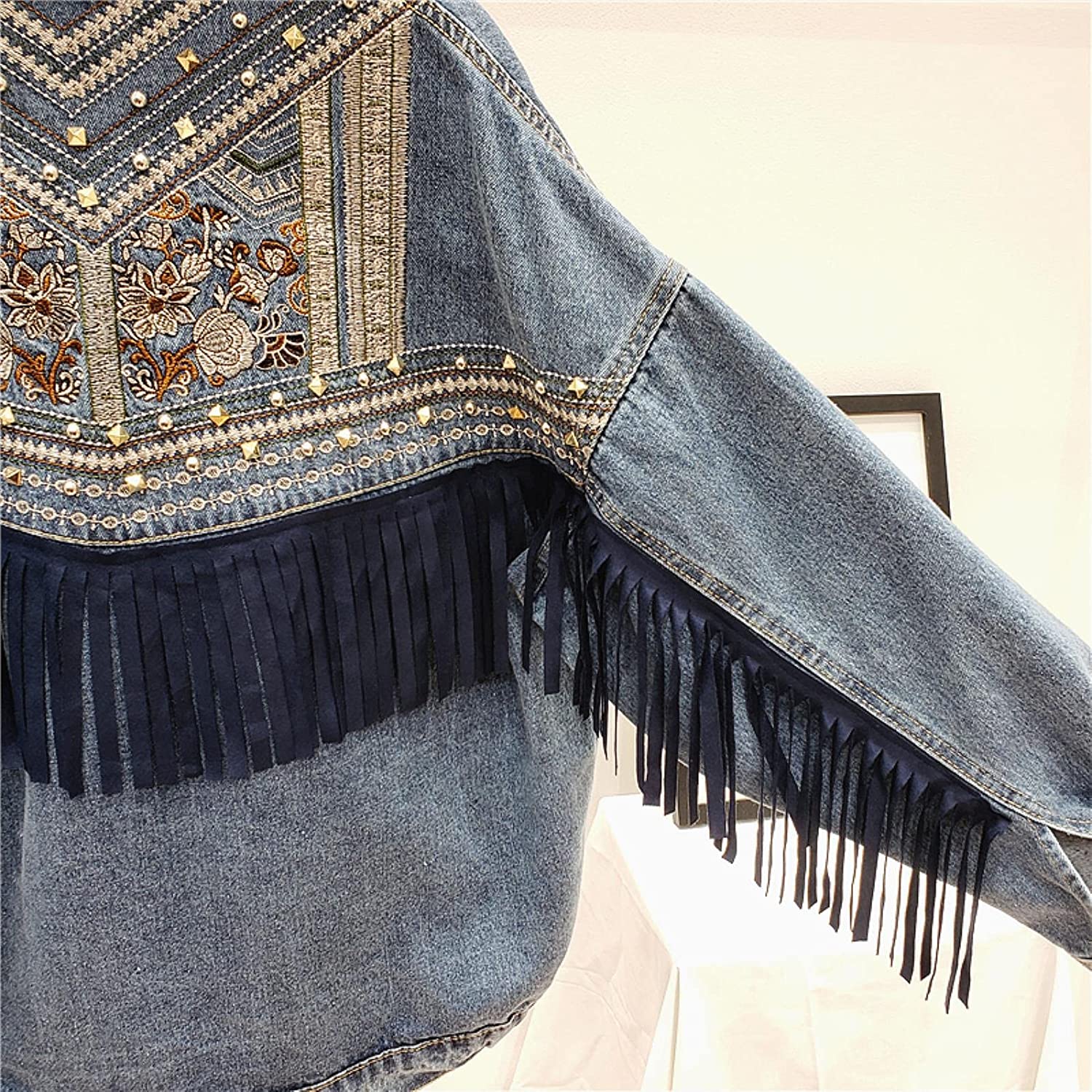 Boho Brooklynn Denim Jacket | A Unique Jacket with Floral Print and Fringes