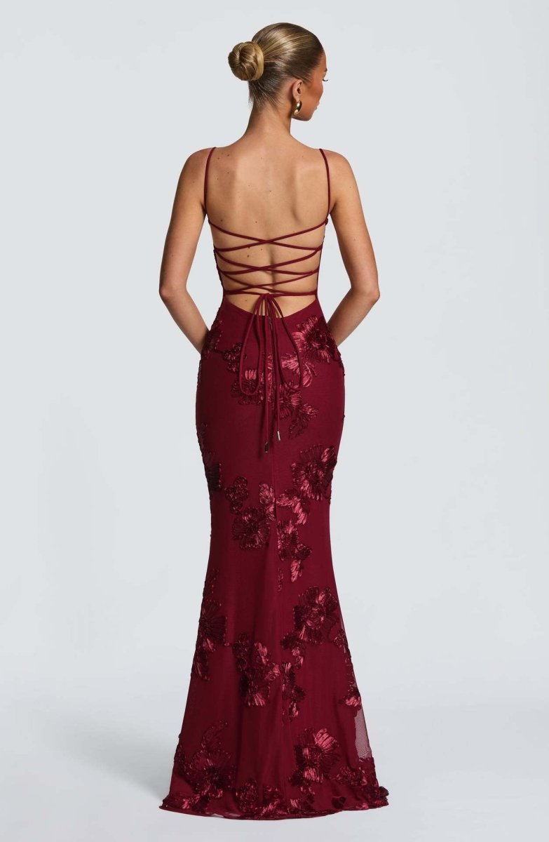 Women's Corset Floral Lace Mermaid Autumn Wedding Guest Dress