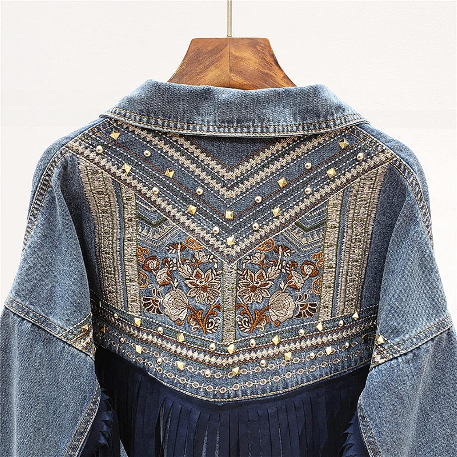 Boho Brooklynn Denim Jacket | A Unique Jacket with Floral Print and Fringes