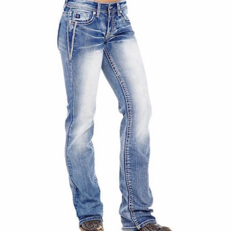 Women's High-Rise Bootcut Stretch Fit Jeans with Back Pockets