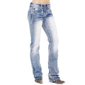 Women's High-Rise Bootcut Stretch Fit Jeans with Back Pockets