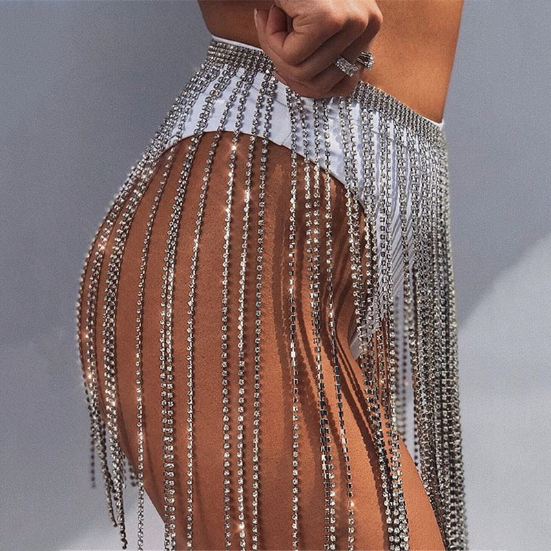 Nailah Skirt | A skirt made entirely of rhinestones