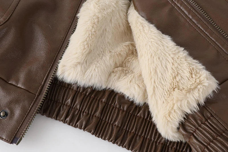 Amanda Leather Winter Coat | Vintage & Stylish