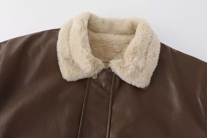 Amanda Leather Winter Coat | Vintage & Stylish