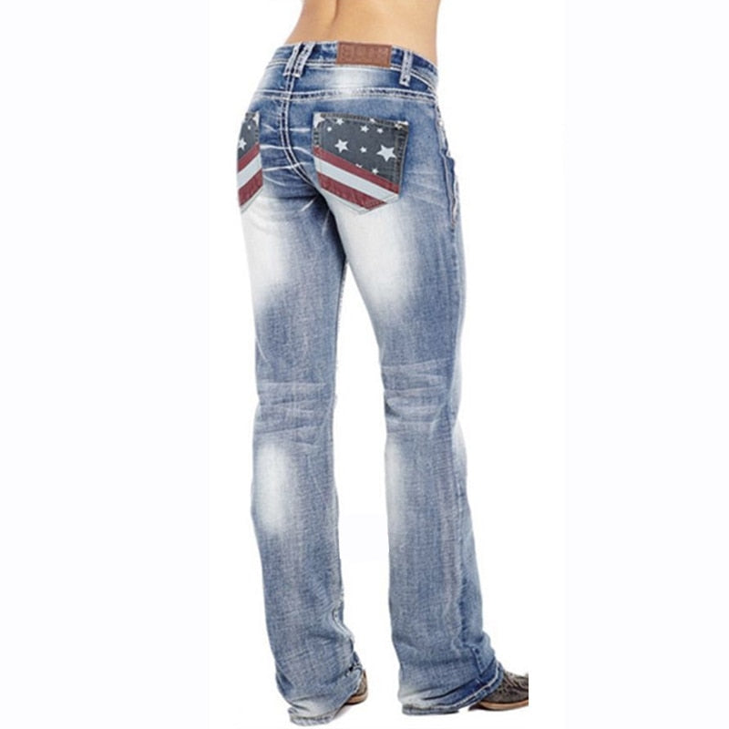 Women's High-Rise Bootcut Stretch Fit Jeans with Back Pockets