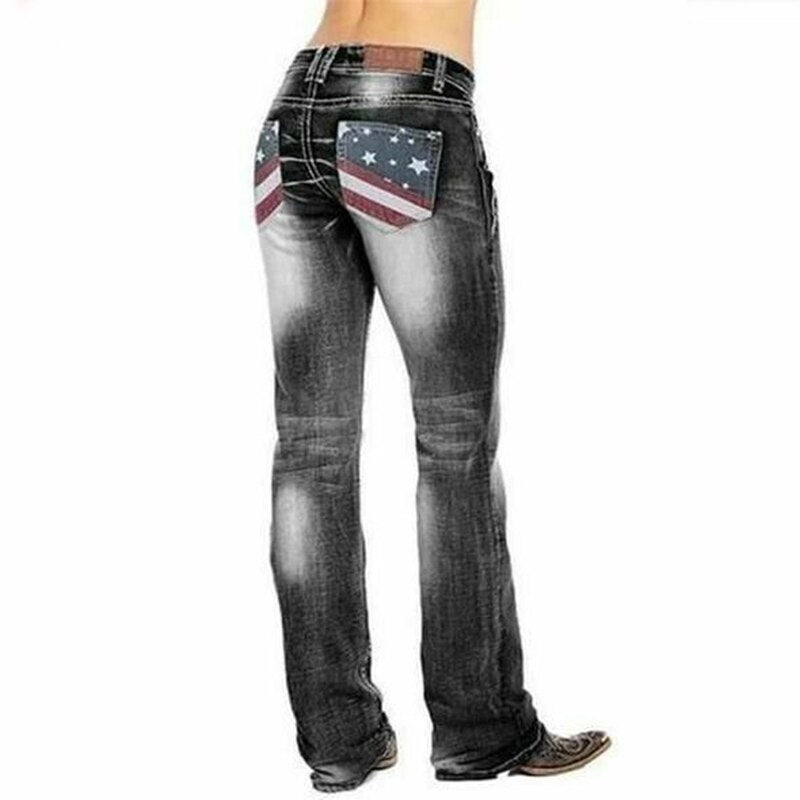 Women's High-Rise Bootcut Stretch Fit Jeans with Back Pockets