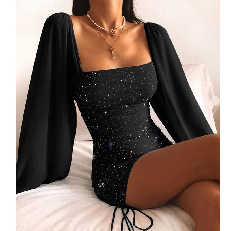 Sammy Jackson™ Fiona Party Dress with Batwing Sleeves | Elegant & Sexy