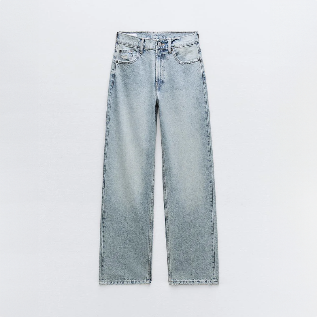 Women's Straight Leg High-Waisted Distressed Patchwork Jeans