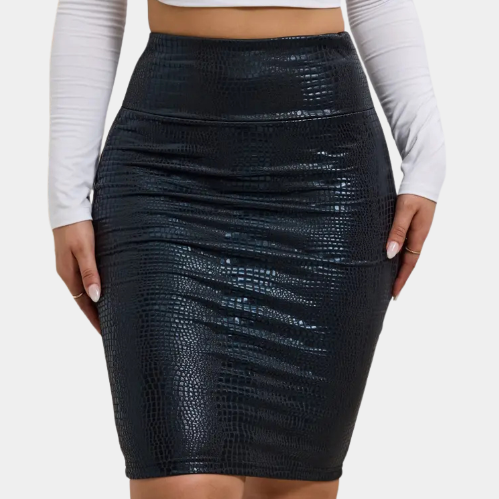 Classic Skirt with Crocodile Pattern – Odette
