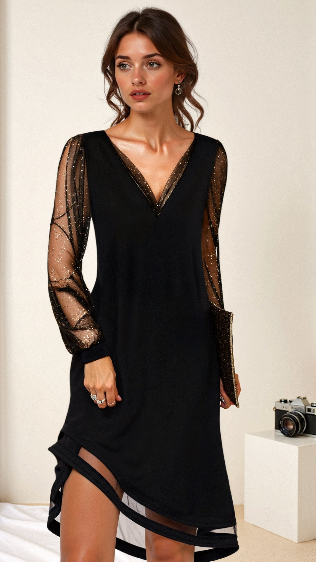 Women's Long Sequin Evening Dress with Flattering Fit