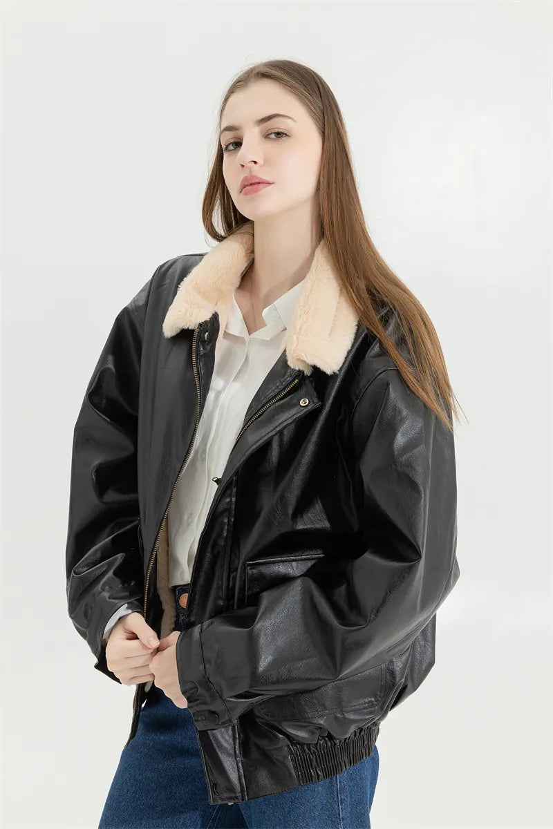 Amanda Leather Winter Coat | Vintage & Stylish