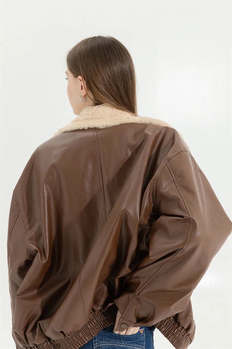Amanda Leather Winter Coat | Vintage & Stylish