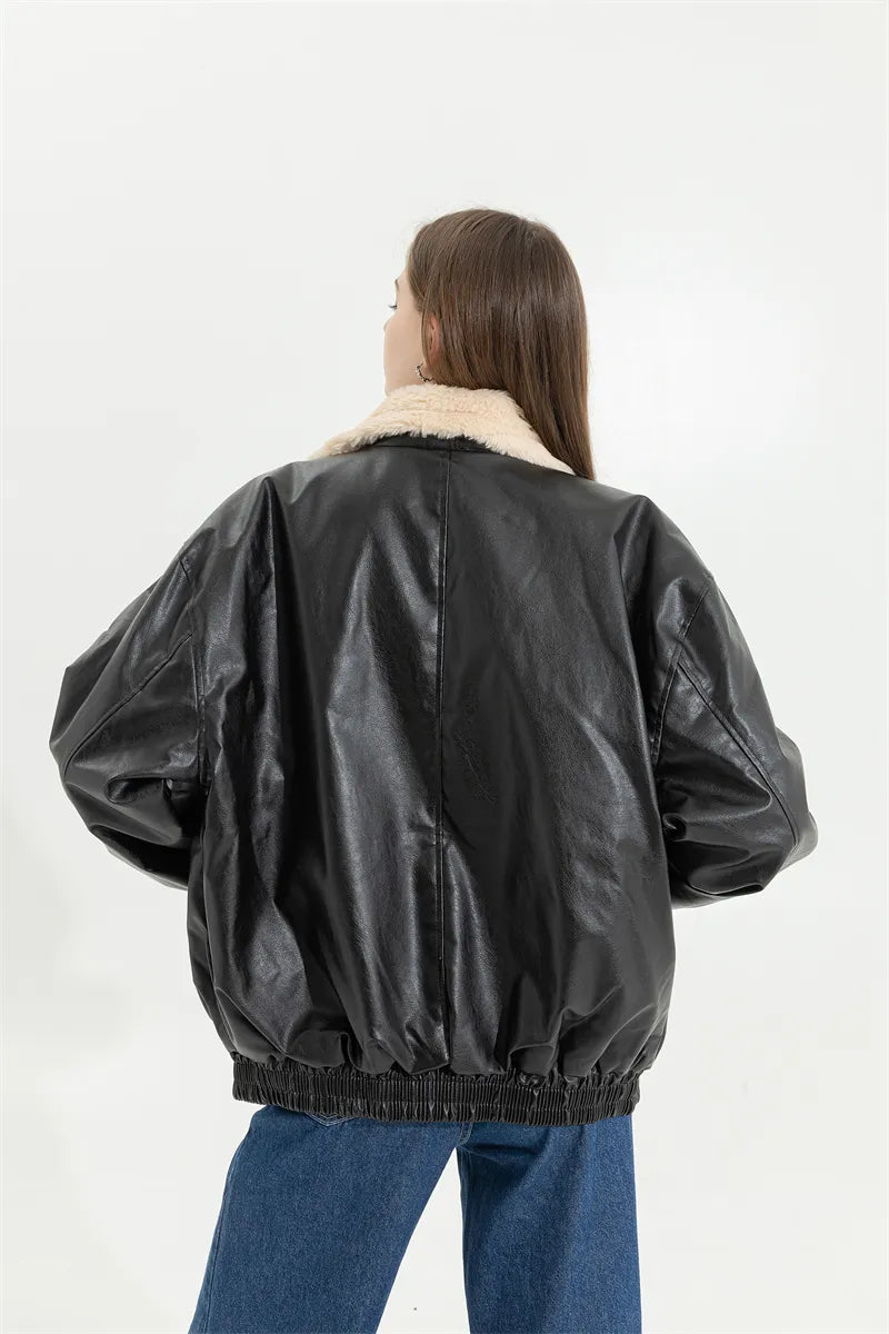 Amanda Leather Winter Coat | Vintage & Stylish