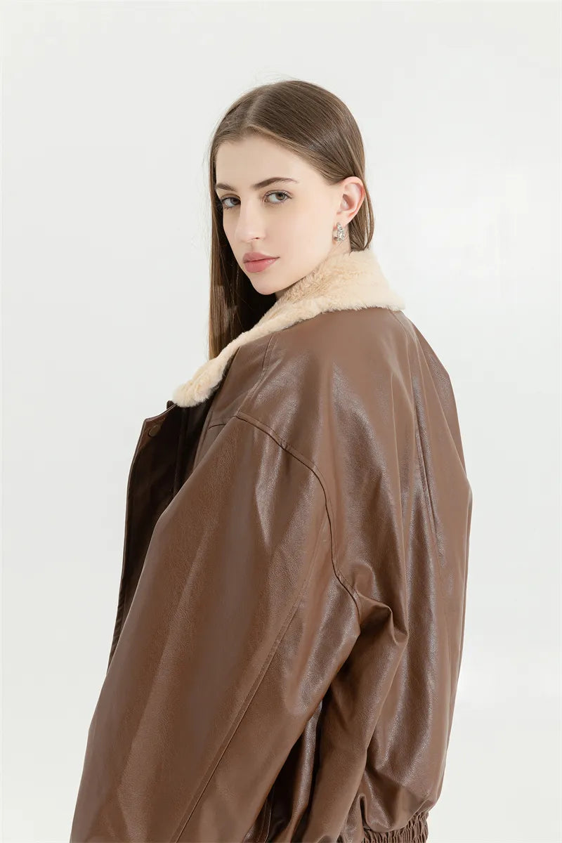 Amanda Leather Winter Coat | Vintage & Stylish