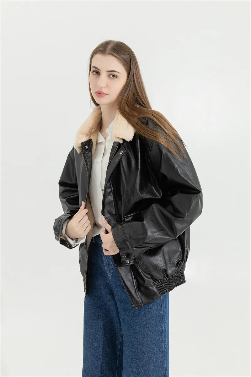 Amanda Leather Winter Coat | Vintage & Stylish