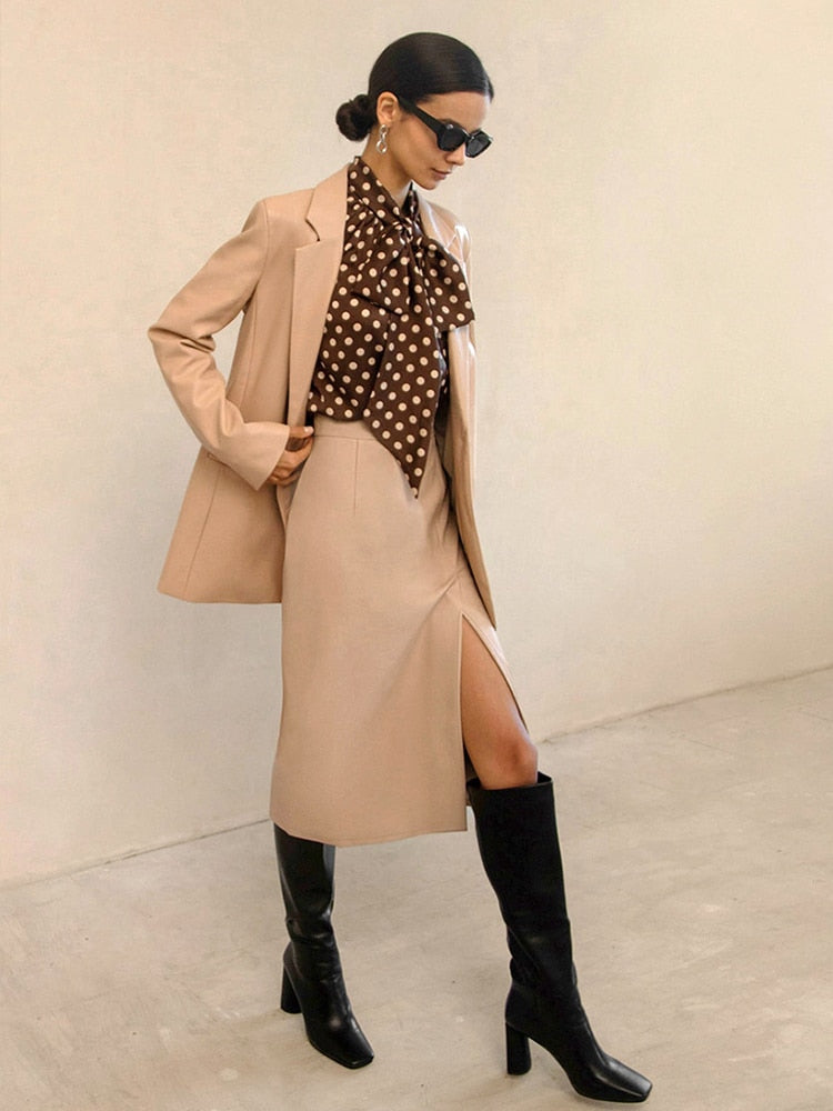 Mina Leather Skirt | With sexy slit