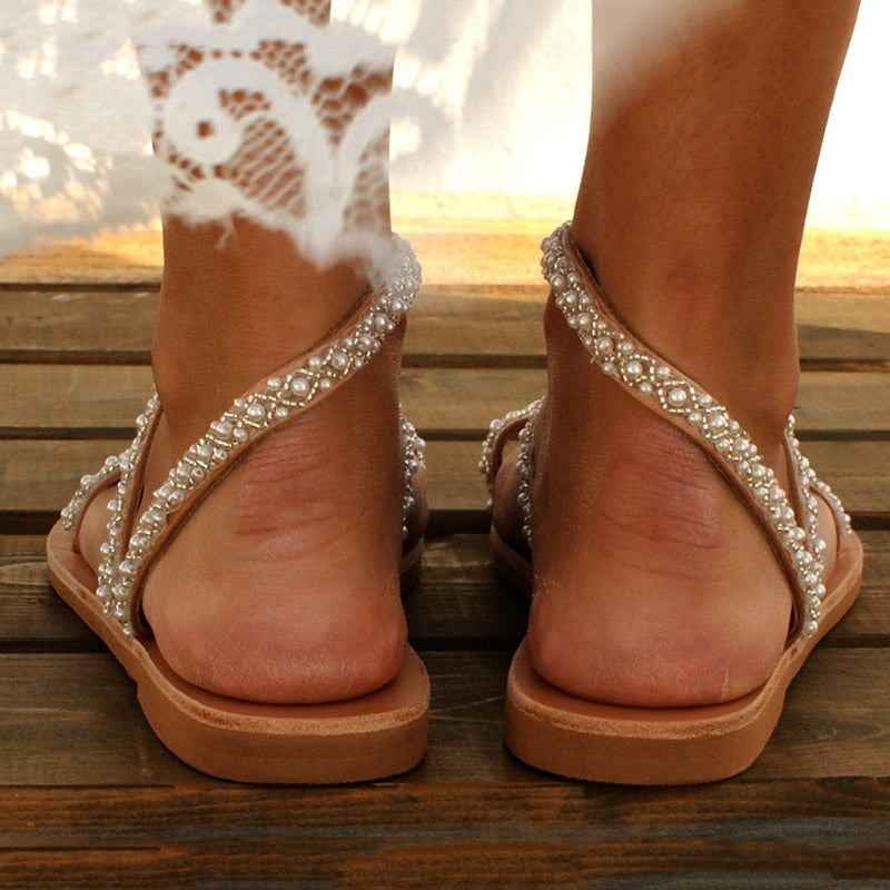 Women's Minimalist Sandals with Adjustable Buckle Strap