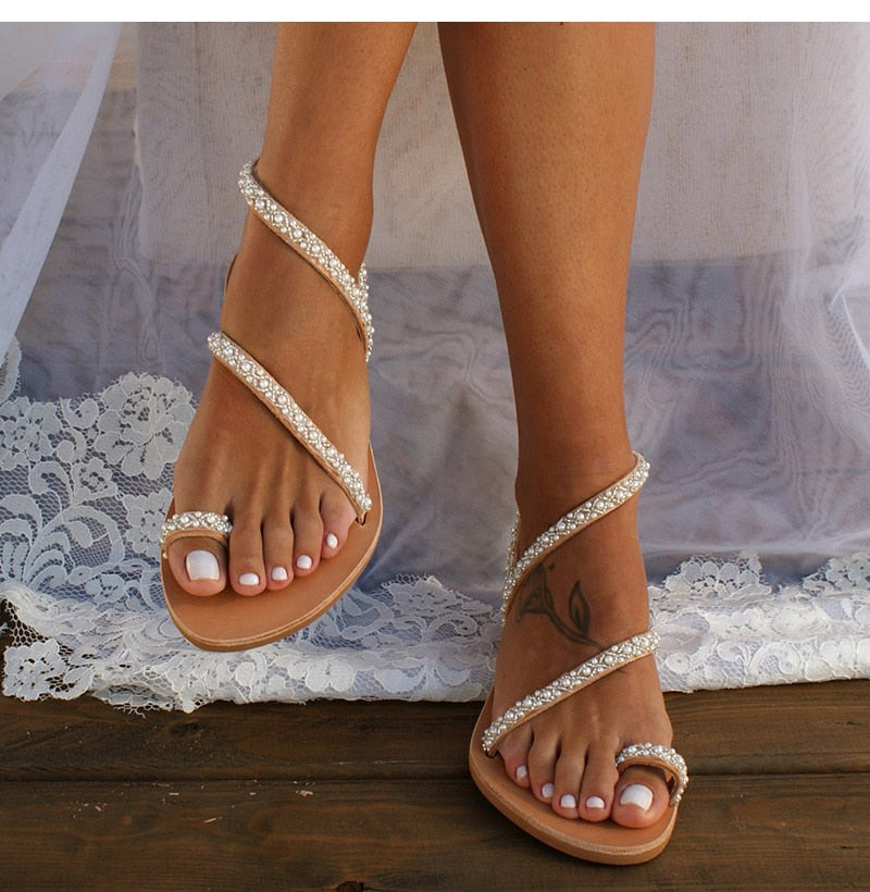 Women's Minimalist Sandals with Adjustable Buckle Strap