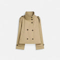 Women's Short Double-Breasted Belted Trench Coat