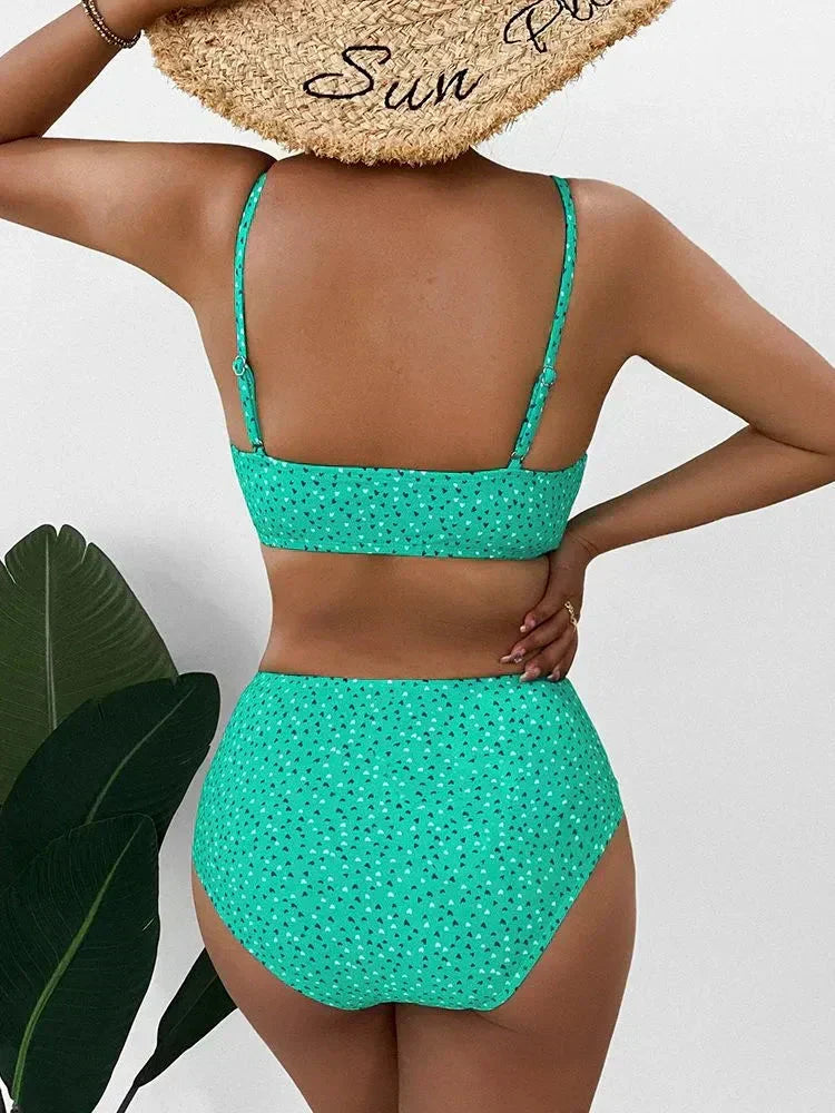 Women's High-Waisted Two-Piece Bikini Set with Classic Fit