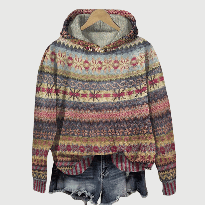 Warm Women's Hoodie with Pattern – Freya