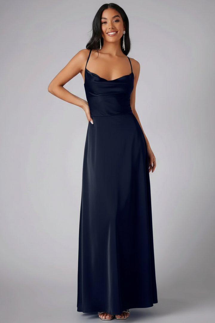 Women's Elegant Sleeveless Autumn Wedding Guest Dress with Side Slit