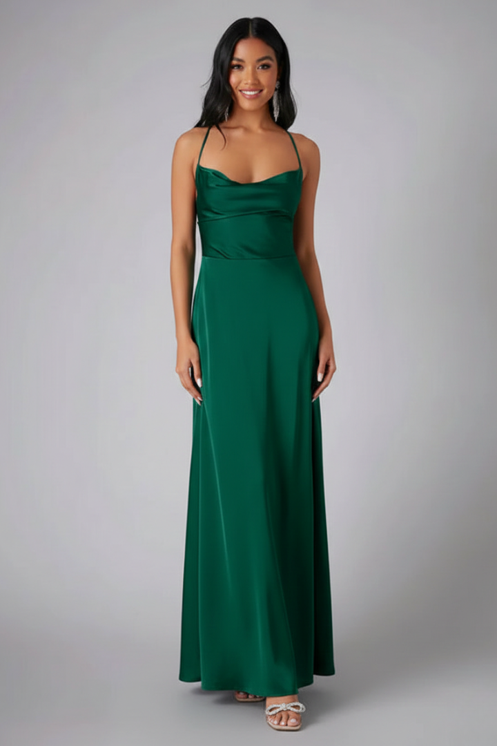 Women's Elegant Sleeveless Autumn Wedding Guest Dress with Side Slit