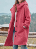 Women's Long Padded Winter Coat with Windproof Shell