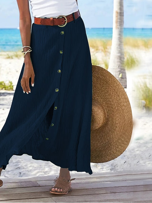 Flowing Linen Maxi Skirt – Odette