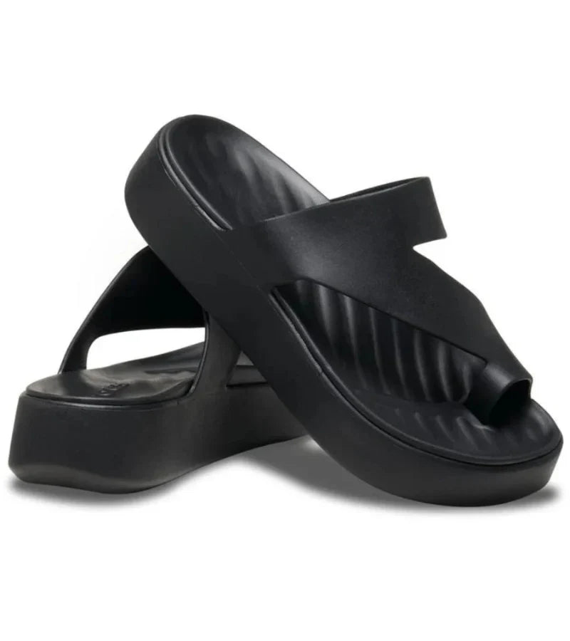 Women's Platform Wedge Slide Sandals with Quilted Footbed