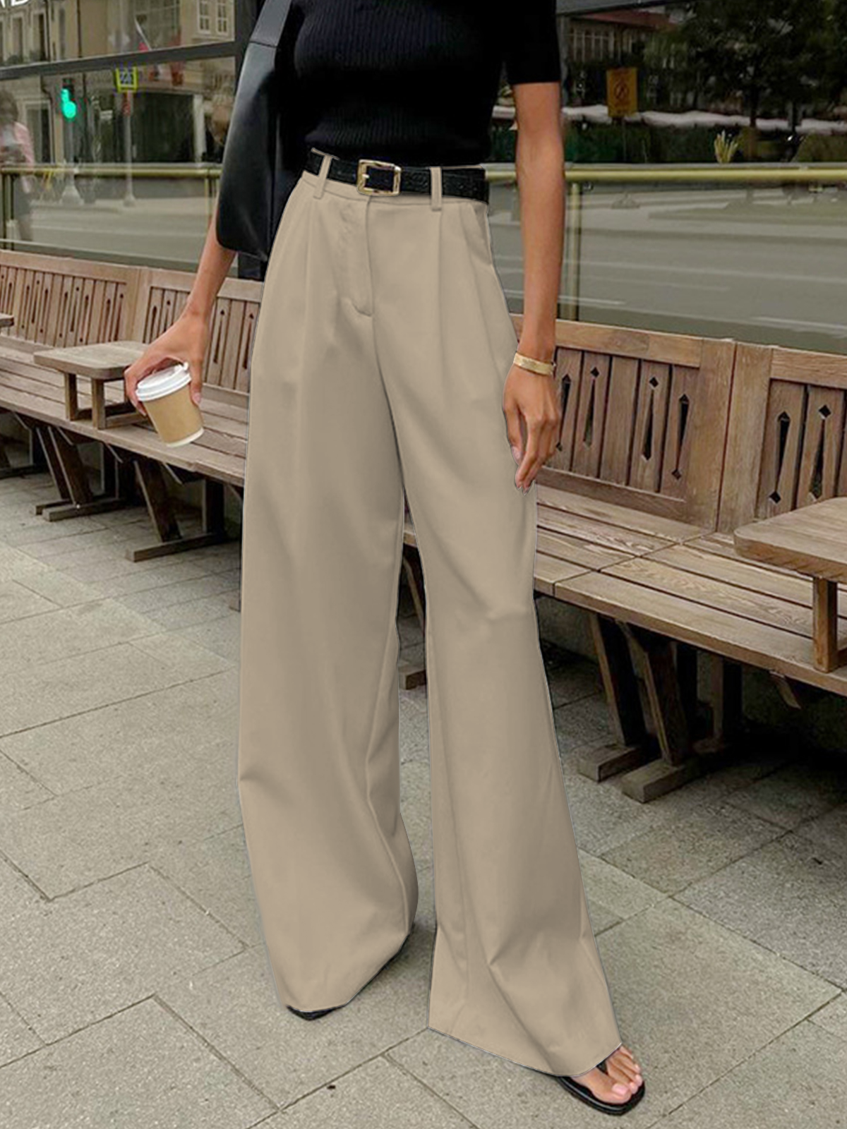 Women's High-Waisted Wide-Leg Palazzo Trousers