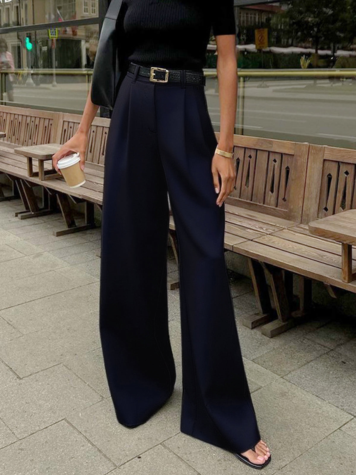 Women's High-Waisted Wide-Leg Palazzo Trousers