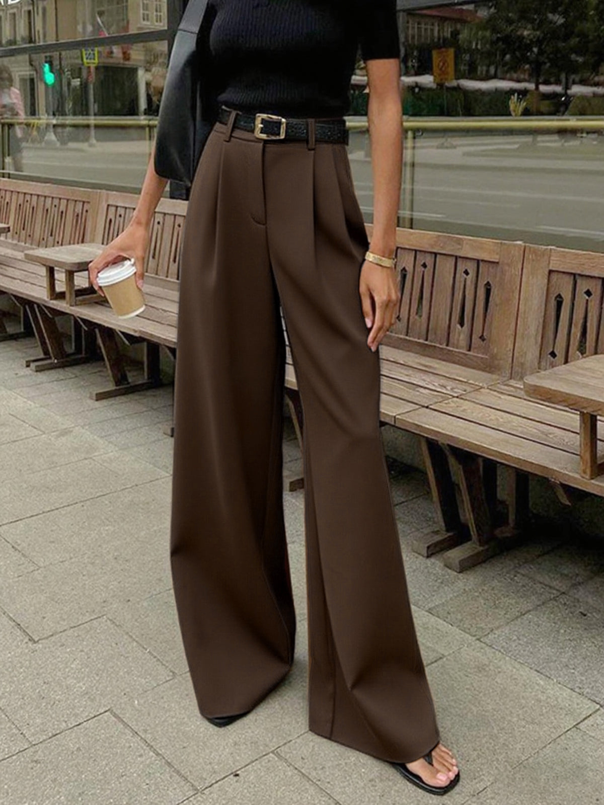 Women's High-Waisted Wide-Leg Palazzo Trousers