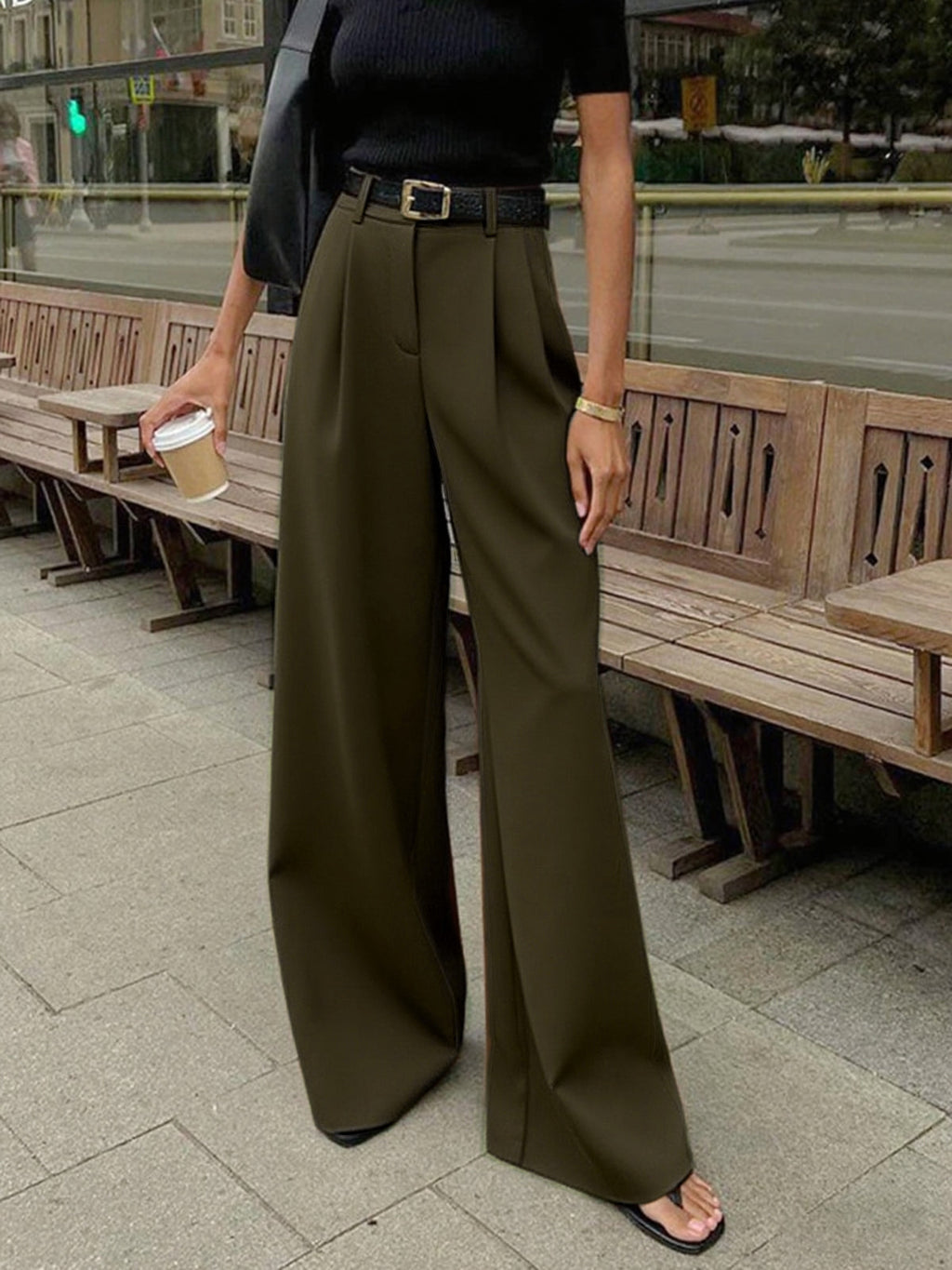 Women's High-Waisted Wide-Leg Palazzo Trousers