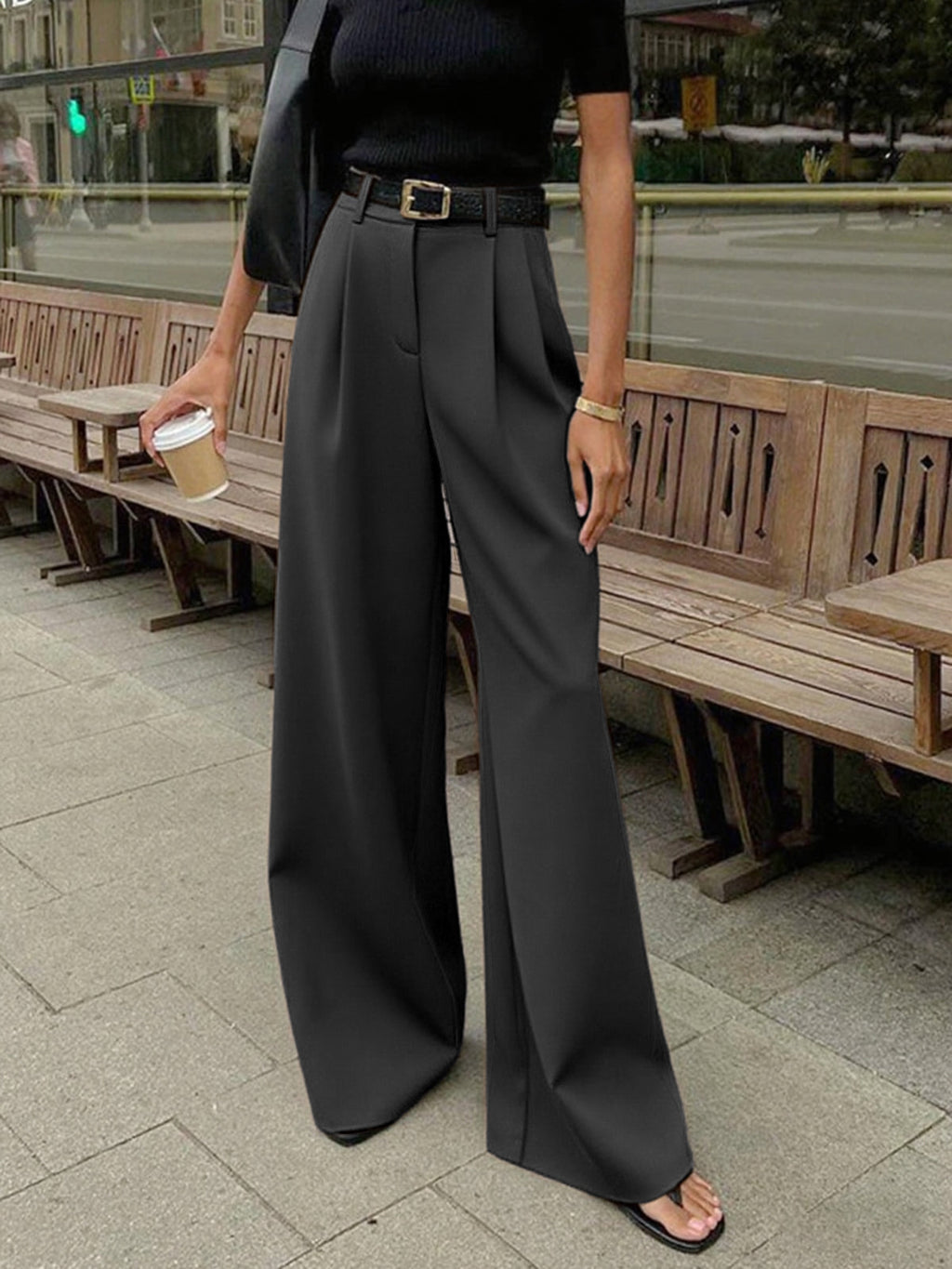 Women's High-Waisted Wide-Leg Palazzo Trousers