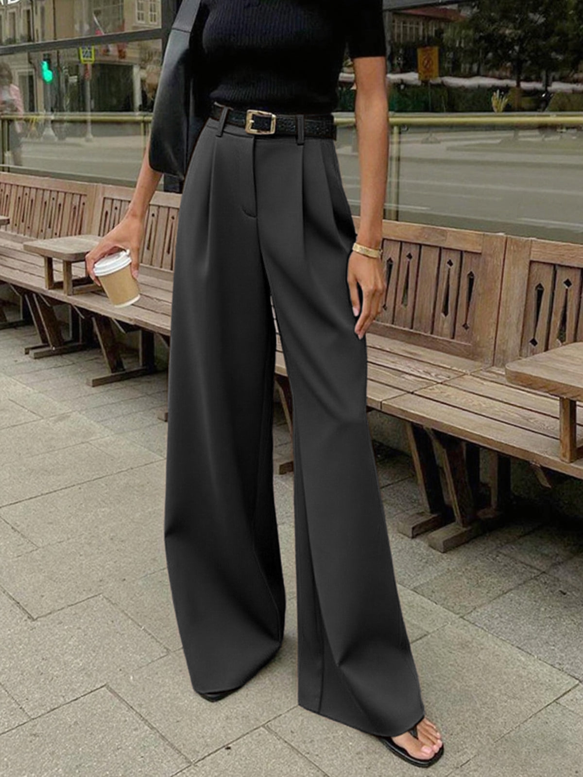 Women's High-Waisted Wide-Leg Palazzo Trousers