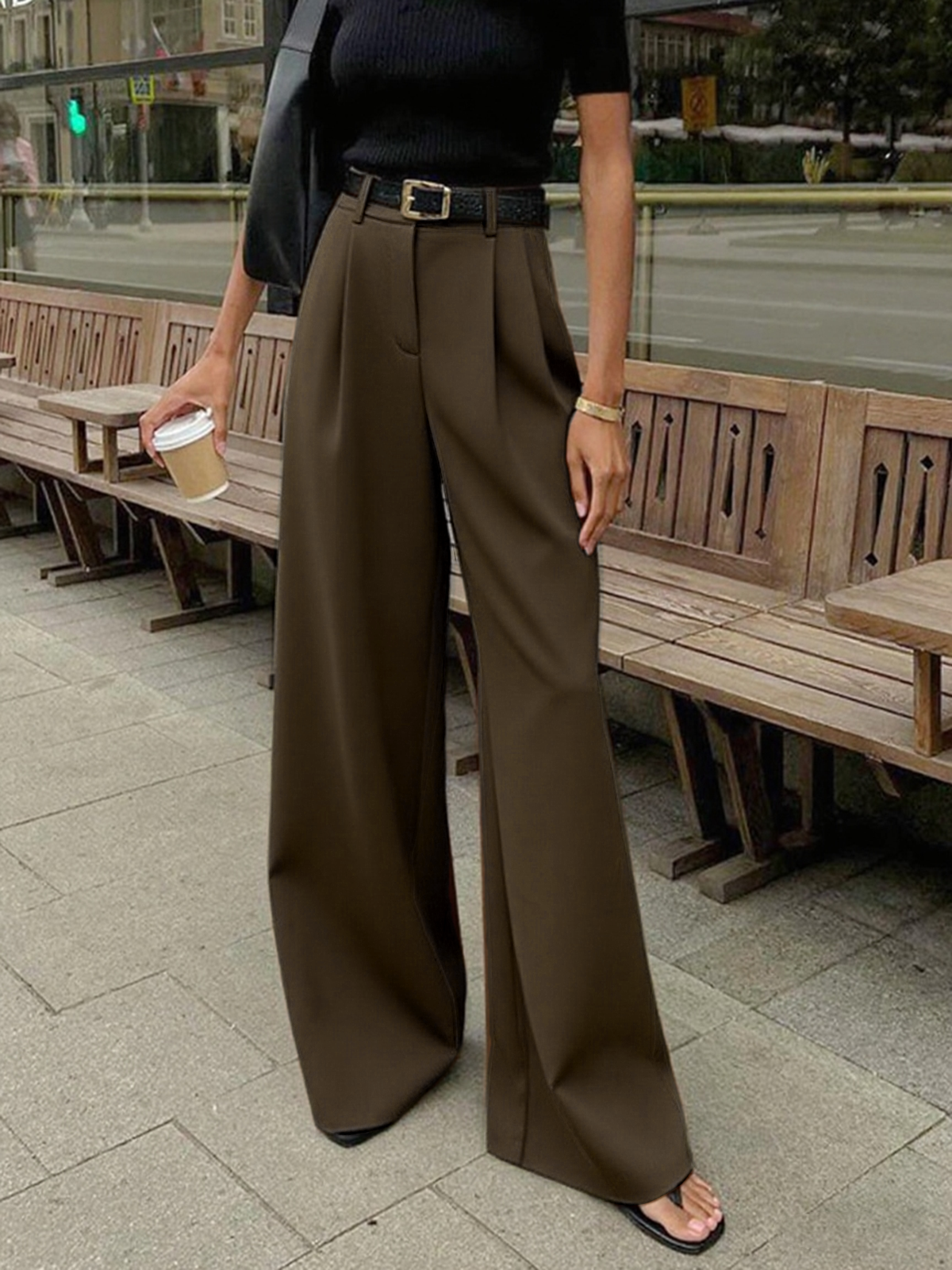 Women's High-Waisted Wide-Leg Palazzo Trousers