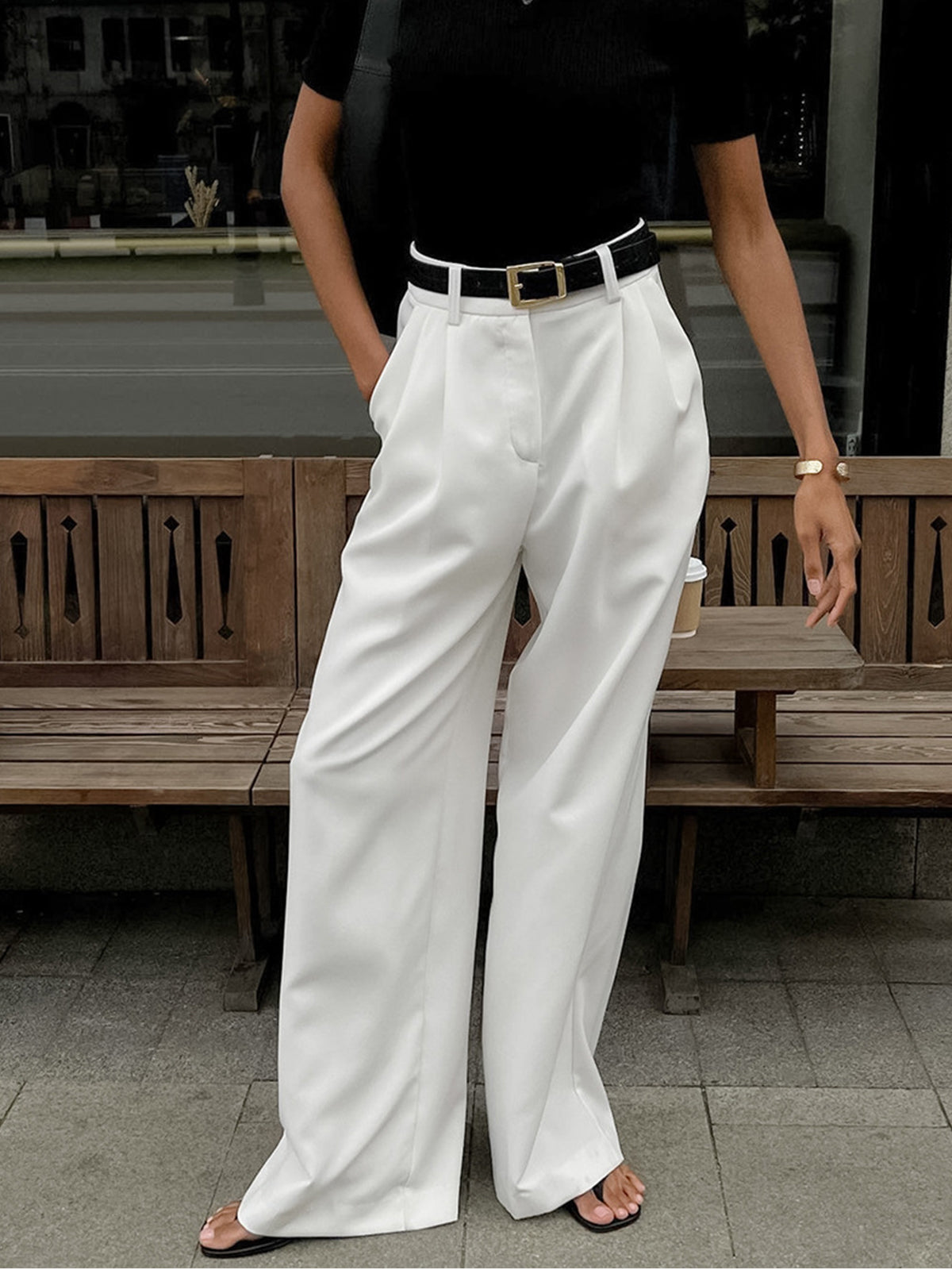 Women's High-Waisted Wide-Leg Palazzo Trousers
