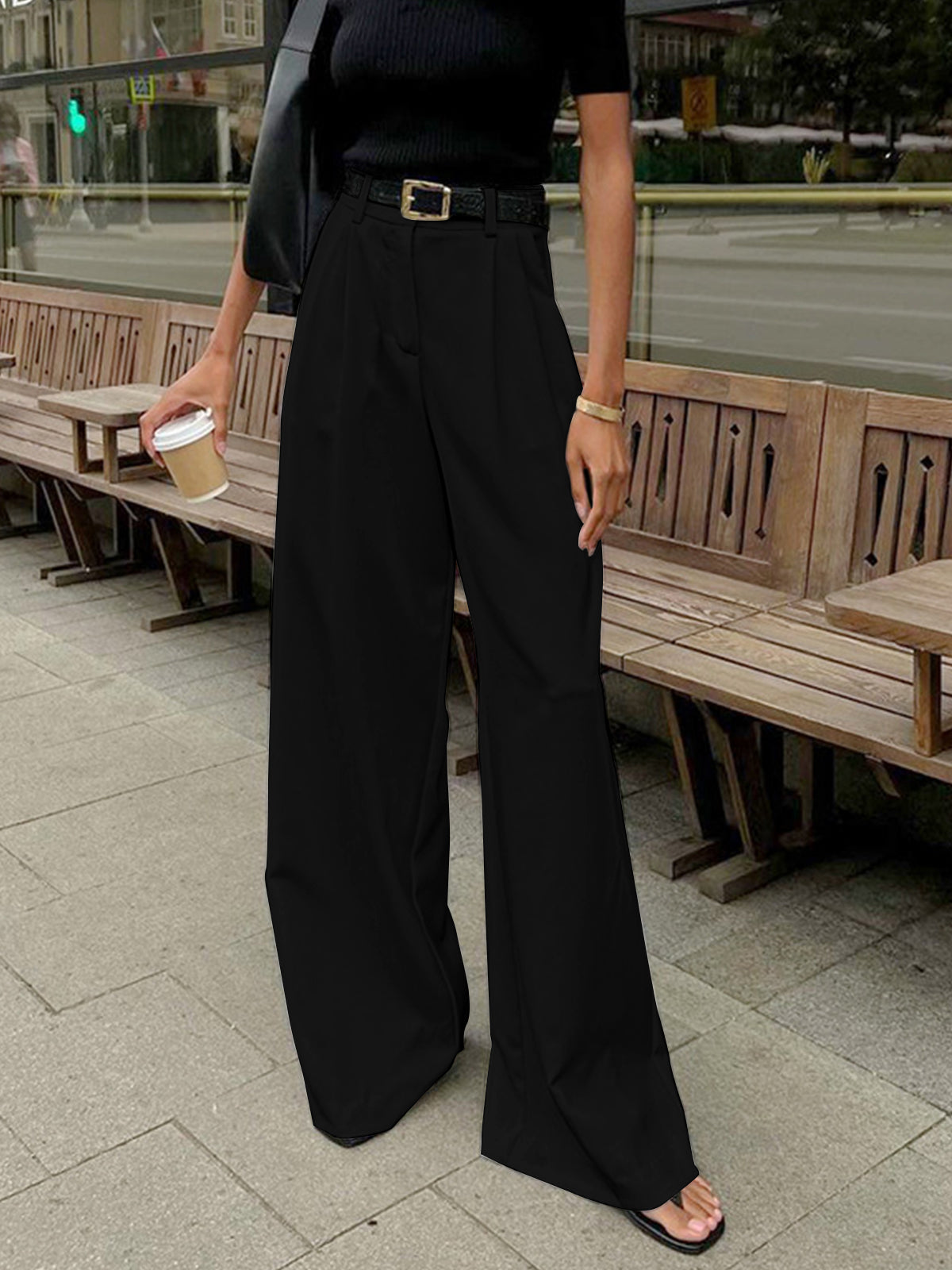Women's High-Waisted Wide-Leg Palazzo Trousers