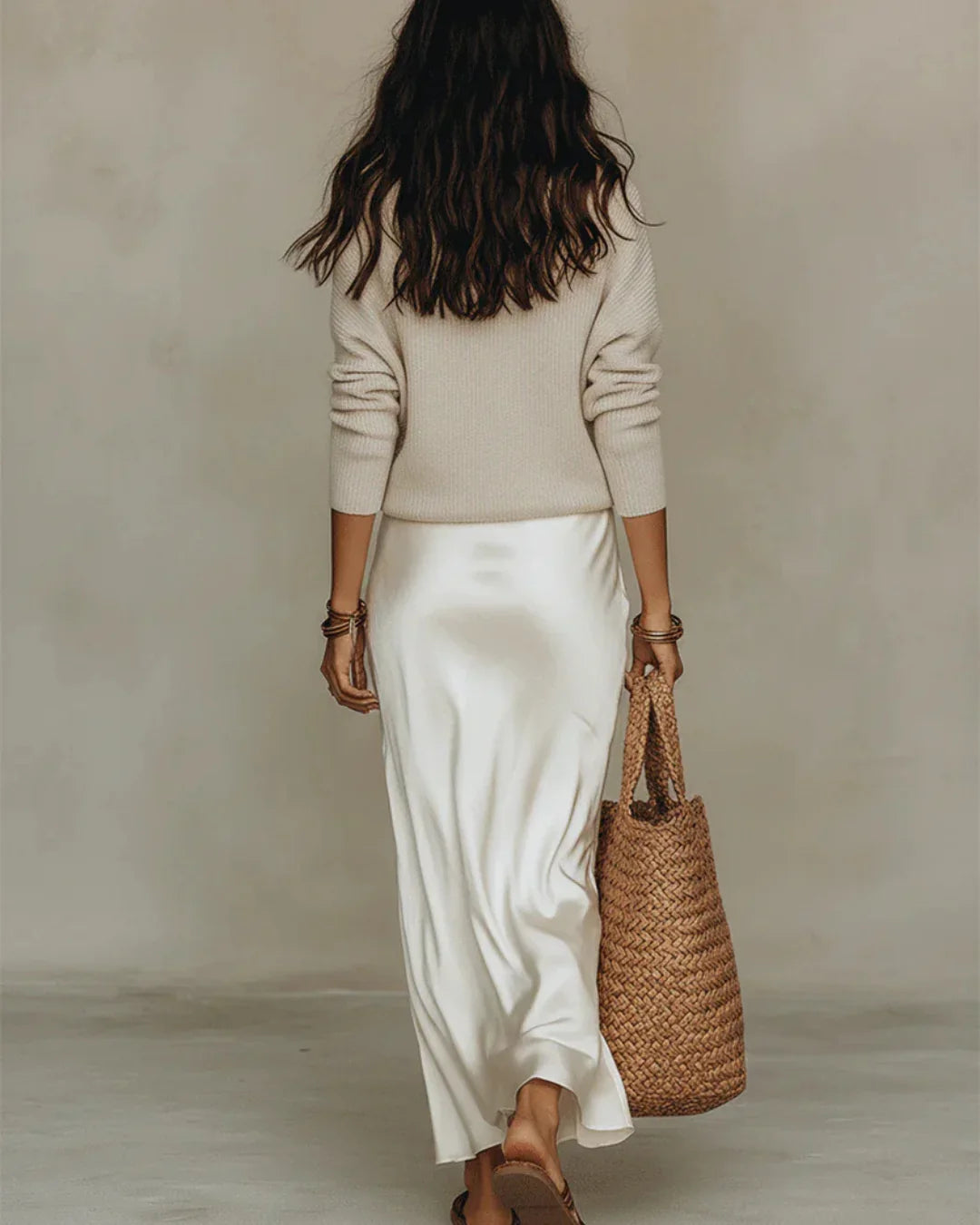 Women's Ribbed V-Neck Jumper with Long Sleeves