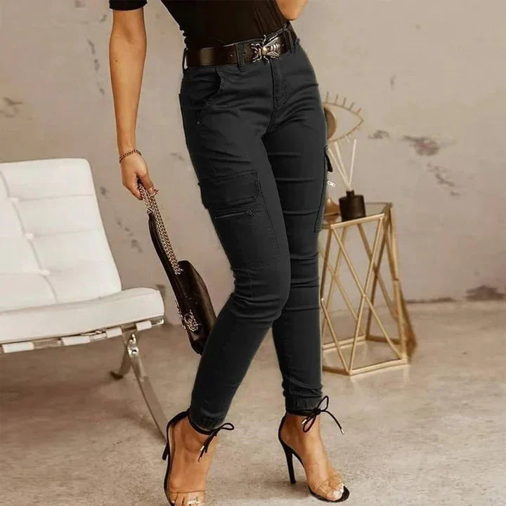 Women's Cargo Jeans with Elastic Cuffs – Nadine